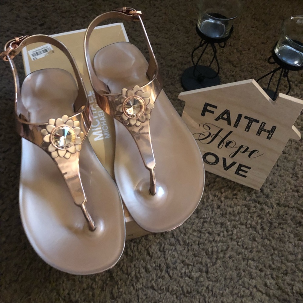 Michael Kors metallic Jelly Sandals